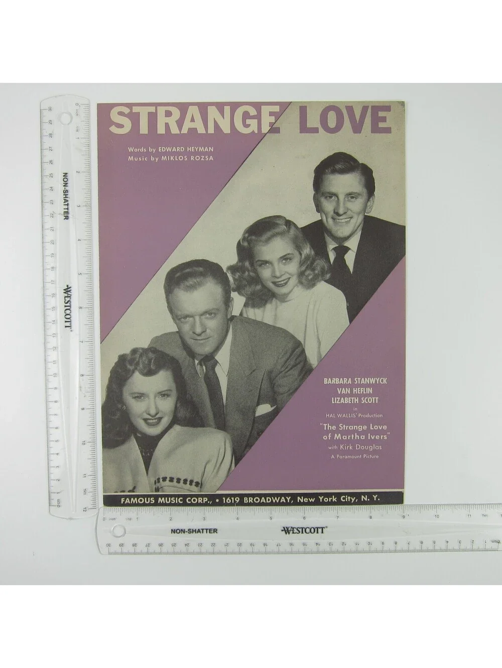 Sheet Music Strange Love of Martha Ivers Barbara Stanwyck Kirk Douglas 1946